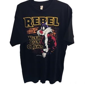 Vintage 1992 Sylvester the cat Rebel without claws short sleeve T-shirt